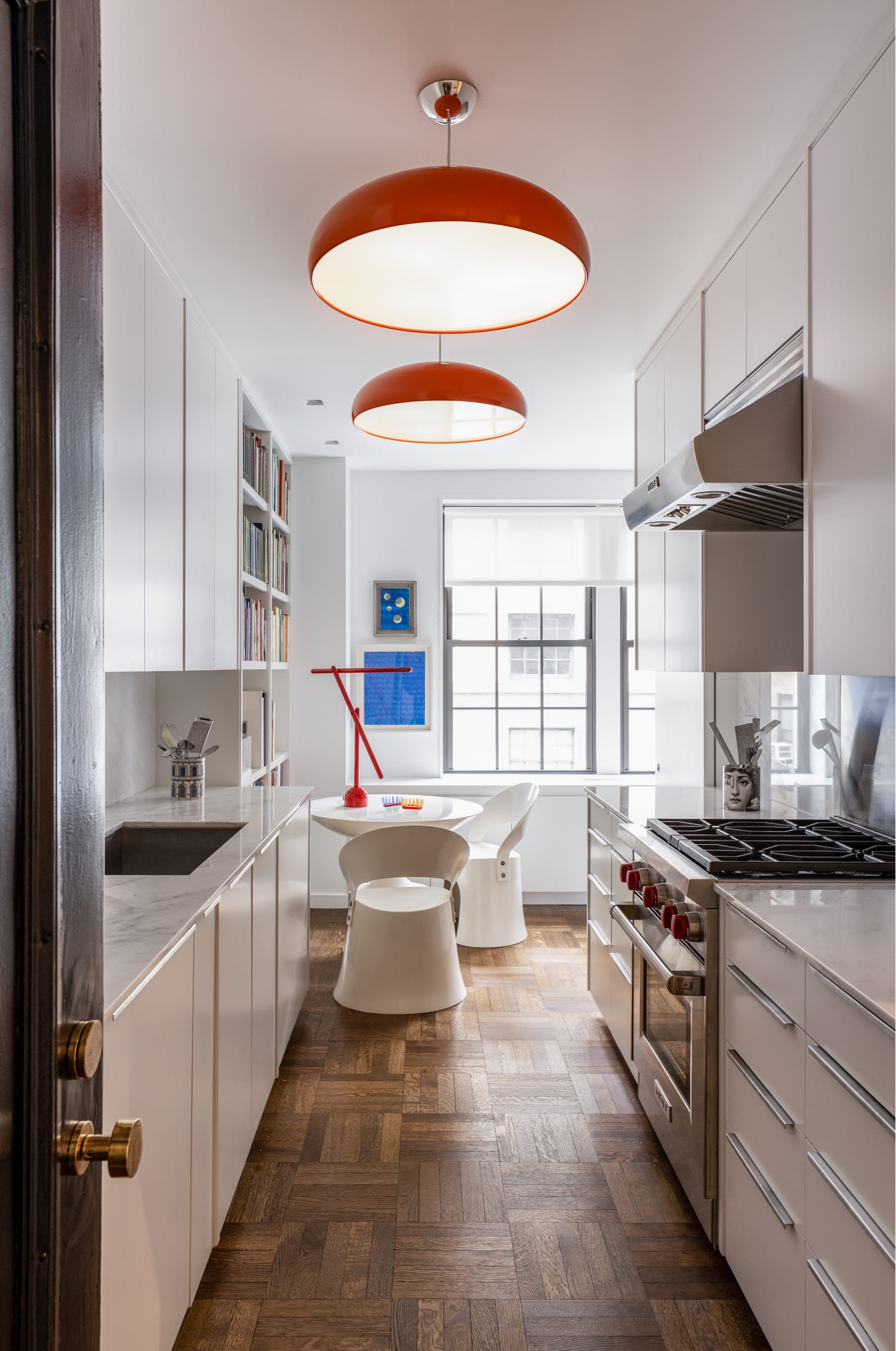 white kitchen cabinets and stone countertops