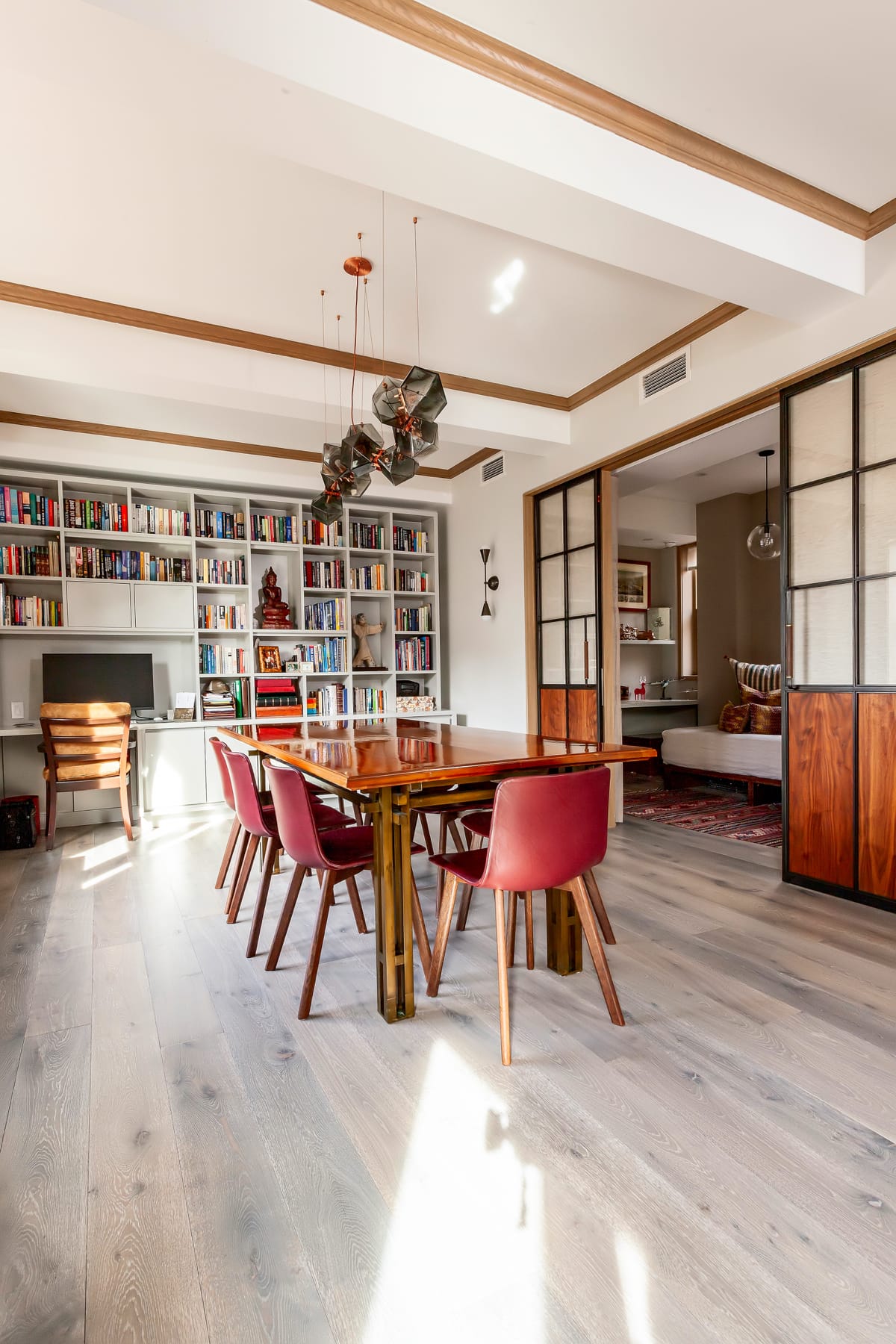 full height custom living room cabinet