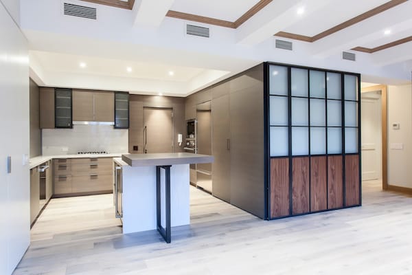 full height custom living room cabinet