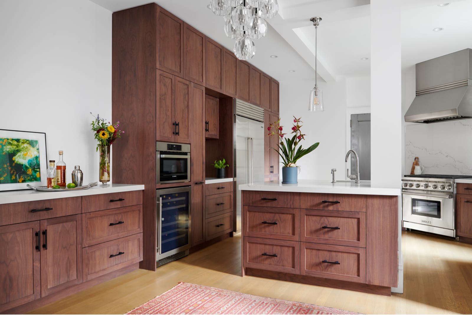 living room with a reclaimed wood ceiling