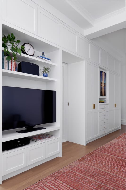 living room with a reclaimed wood ceiling
